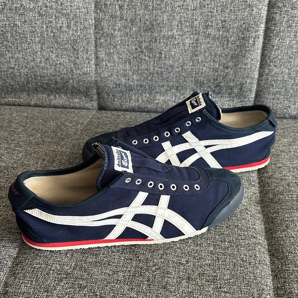 Onitsuka Tiger by Asics Navy White Red Mexico 66-Inspired Sneakers - Picture 4 of 5